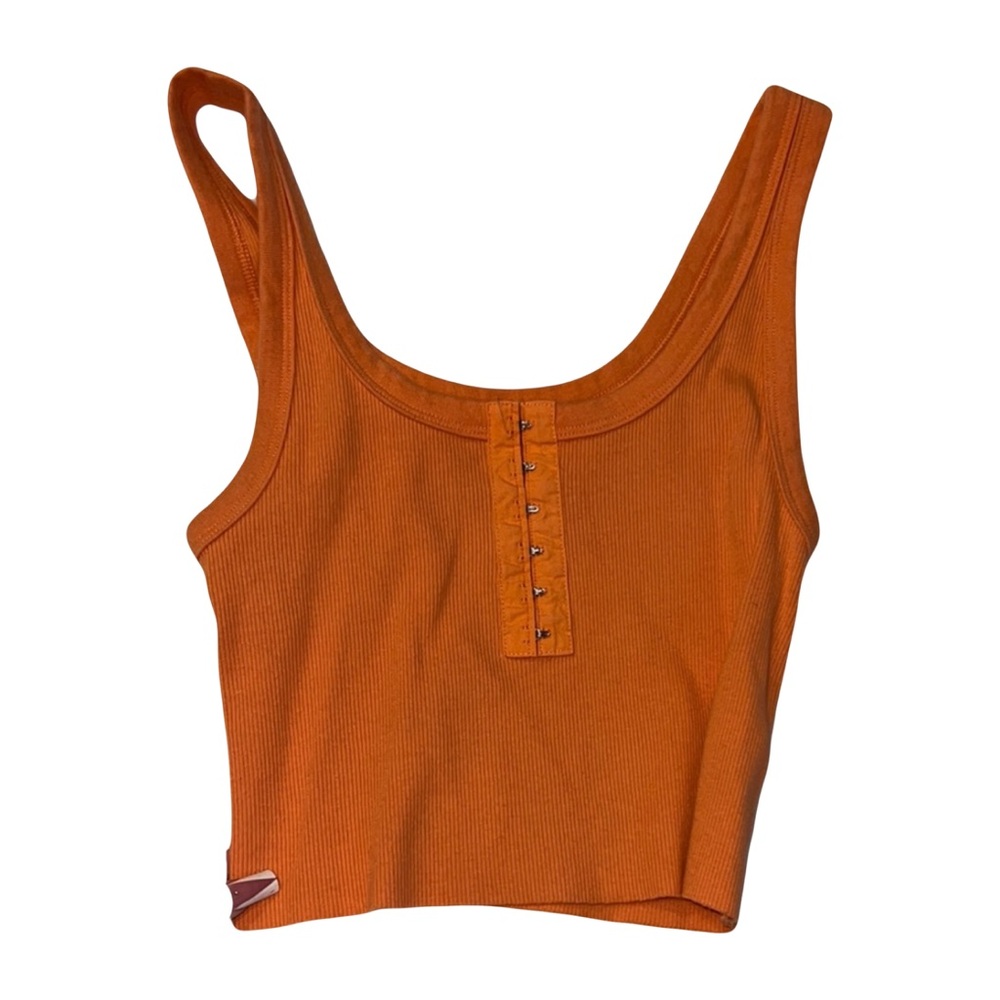 Orange Ribbed Tank Top